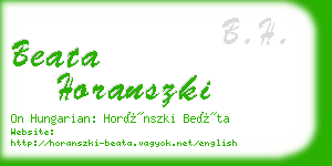 beata horanszki business card